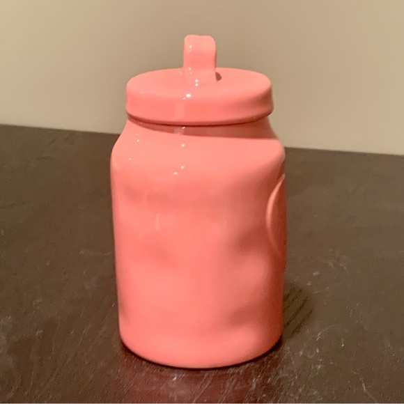Rae Dunn LOVE Embossed Heart Pink Valentine’s Day Canister - Picture 7 of 10